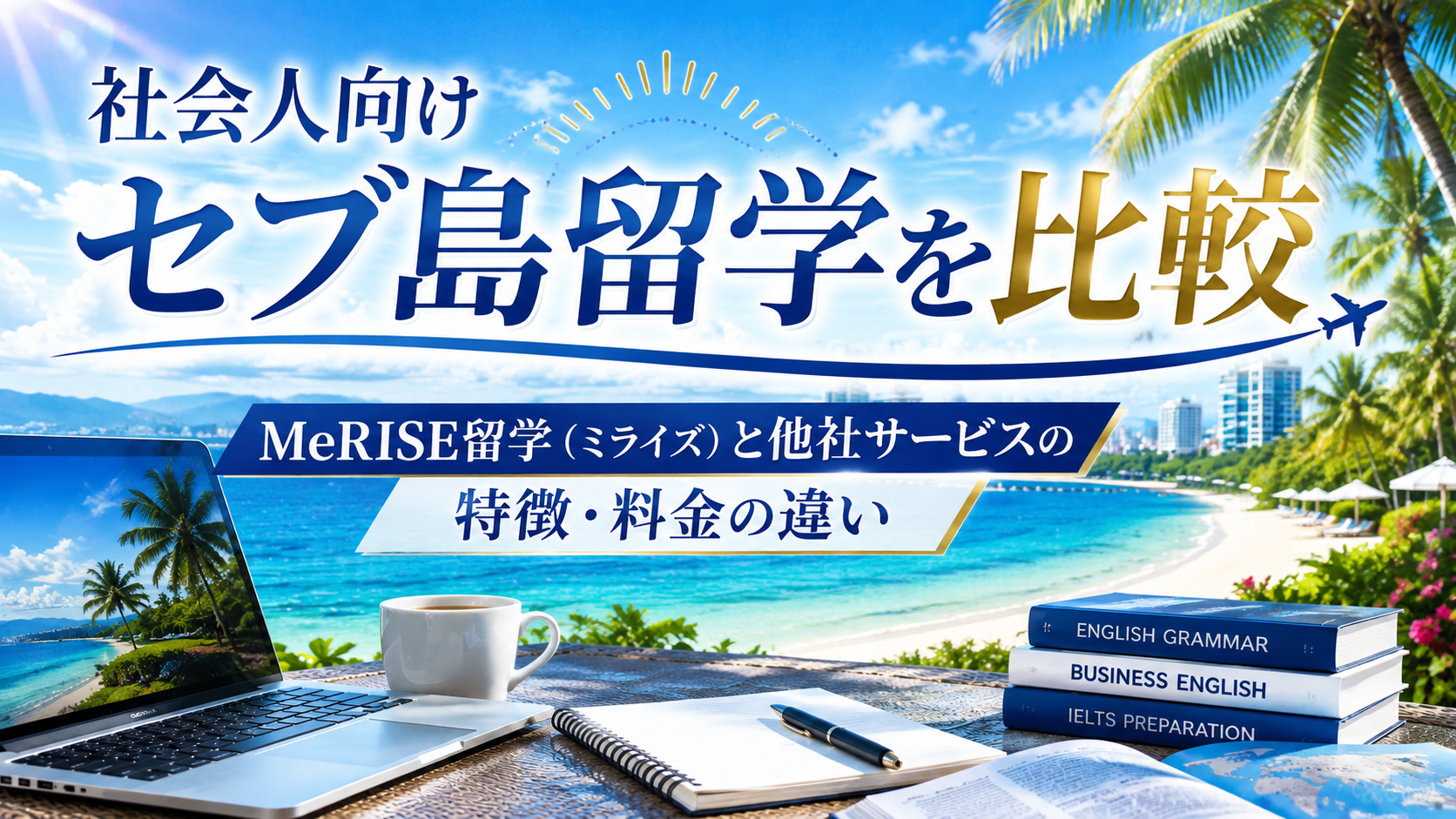 社会人向けセブ島留学を比較｜MeRISE留学（ミライズ）と他社サービスの特徴・料金の違い