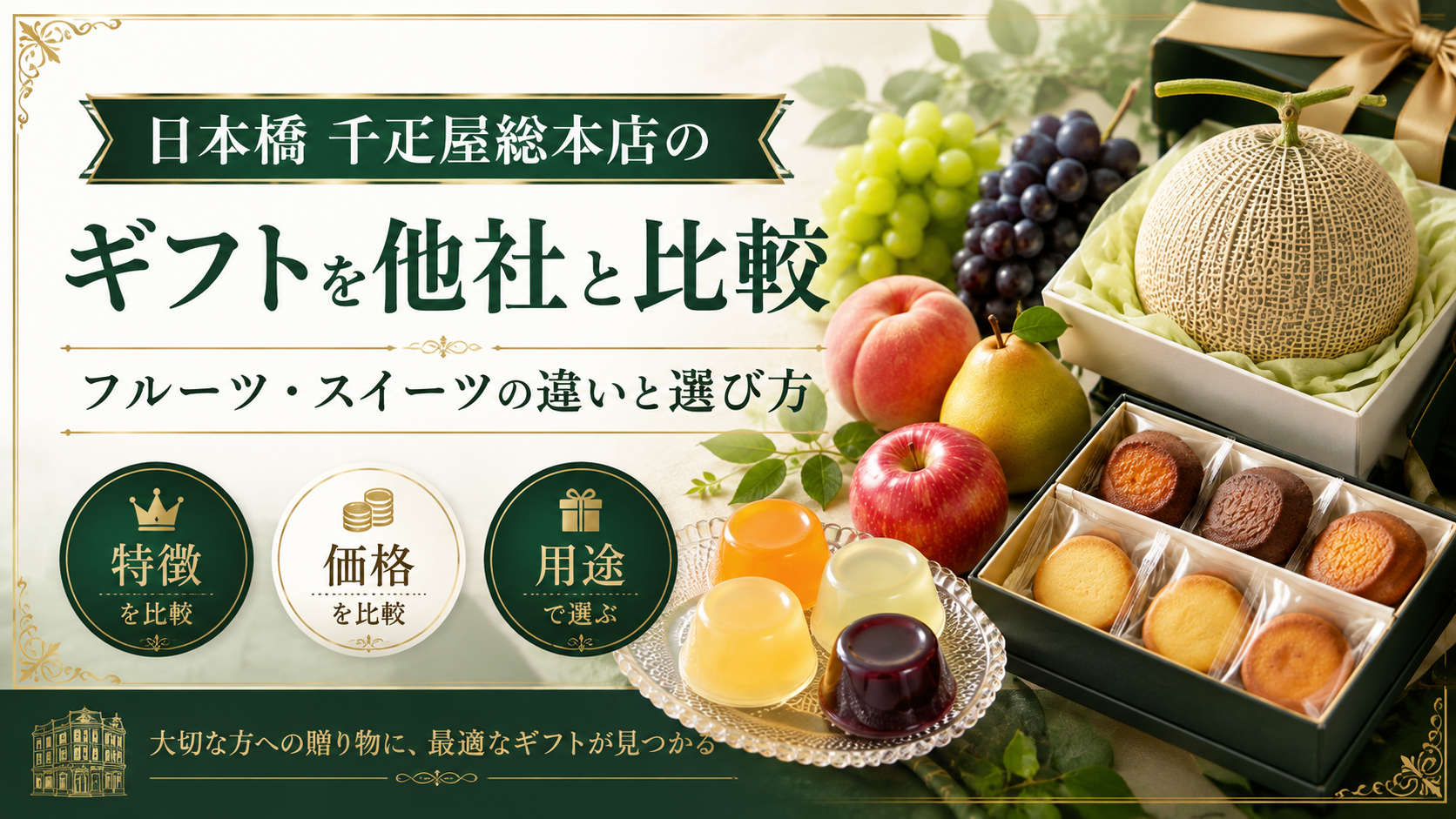 日本橋 千疋屋総本店のギフトを他社と比較｜フルーツ・スイーツの違いと選び方