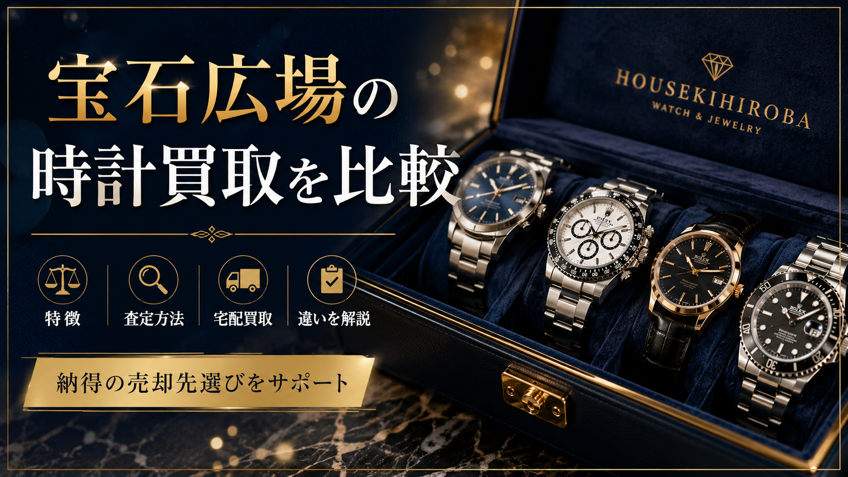 宝石広場の時計買取を比較｜特徴・査定方法・宅配買取と他サービスとの違いを解説