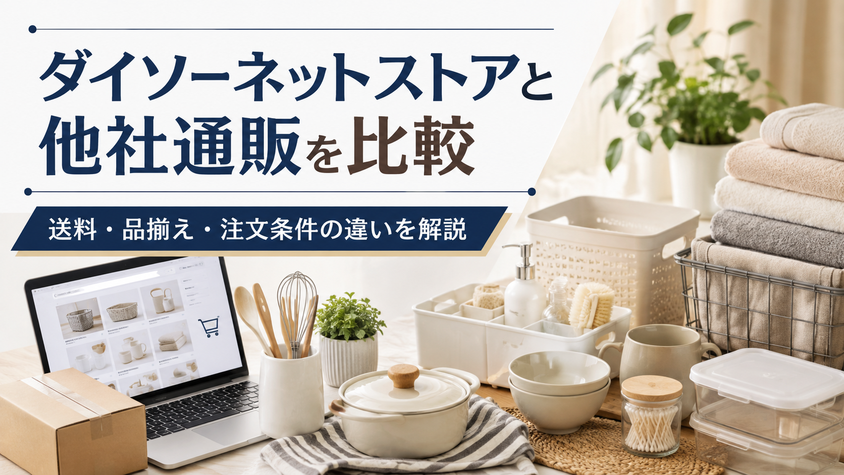 ダイソーネットストアと他社通販を比較｜送料・品揃え・注文条件の違いを解説