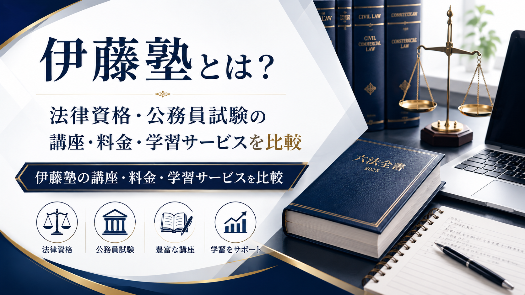 伊藤塾とは？法律資格・公務員試験の講座・料金・学習サービスを比較