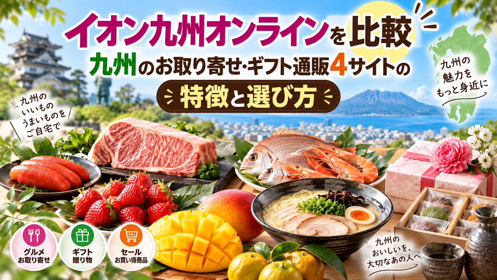 イオン九州オンラインを比較｜九州のお取り寄せ・ギフト通販4サイトの特徴と選び方