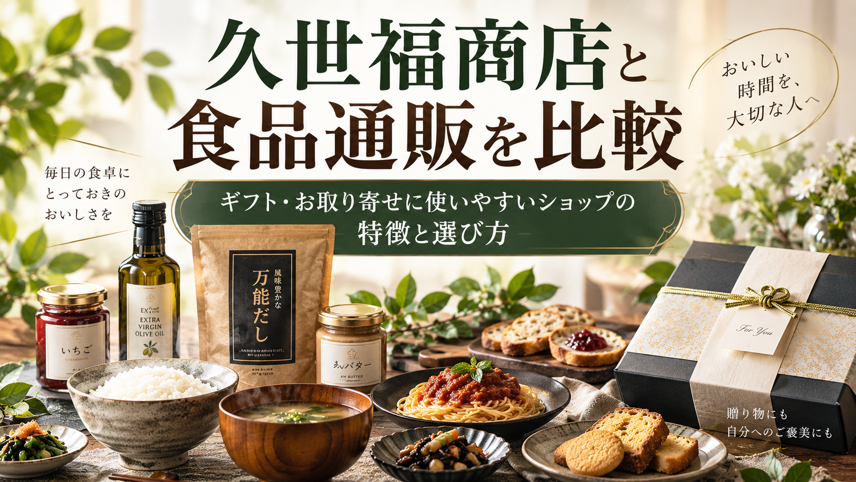 久世福商店と食品通販を比較｜ギフト・お取り寄せに使いやすいショップの特徴と選び方