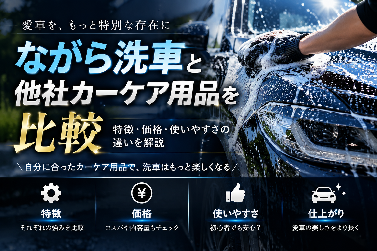 ながら洗車と他社カーケア用品を比較｜特徴・価格・使いやすさの違いを解説