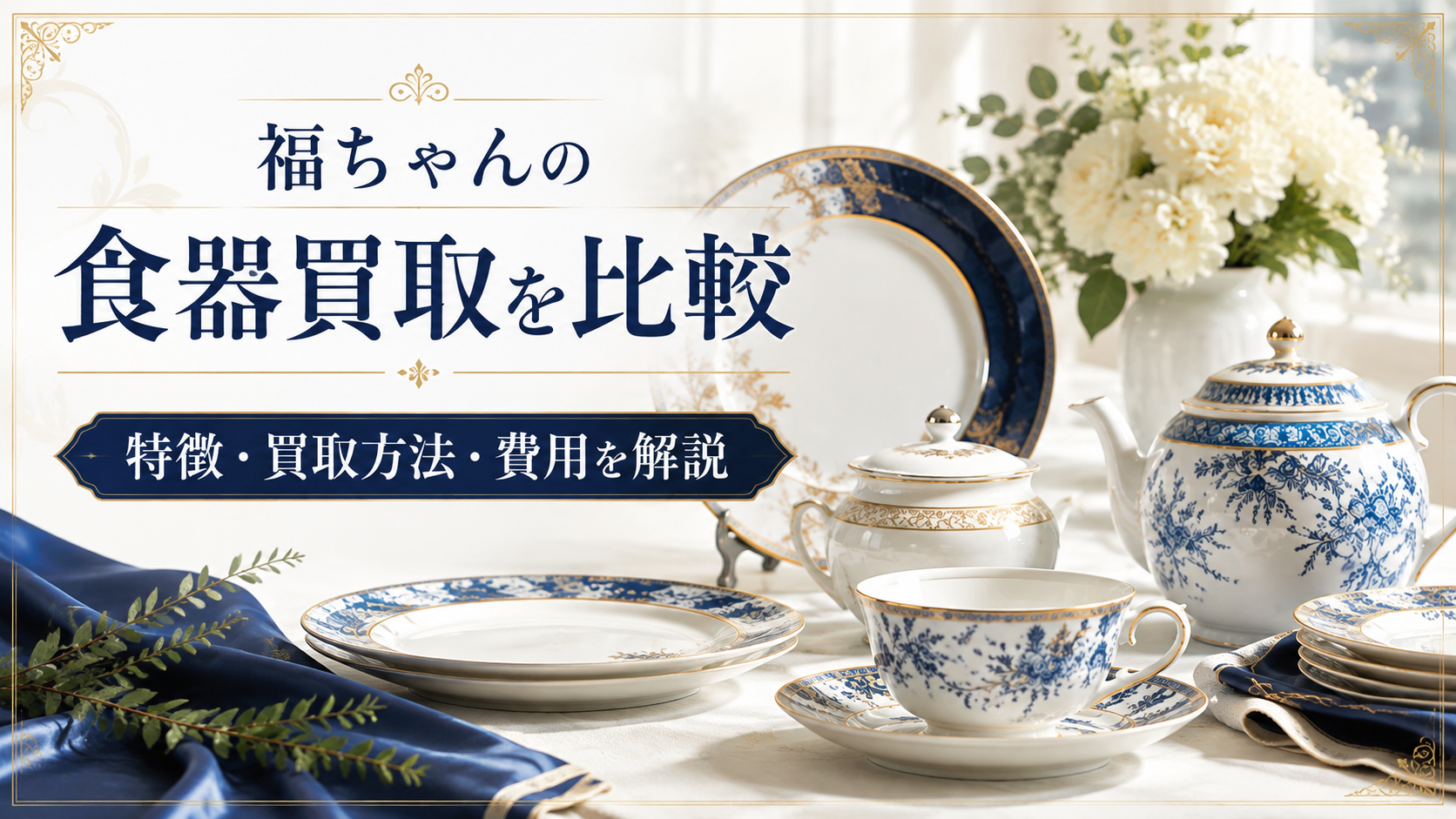 福ちゃんの食器買取を比較｜特徴・買取方法・費用と他社との違いを解説